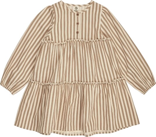 Müsli Woven Stripe Layer L/S Dress OAK/ WALNUT 98