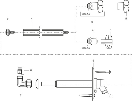 MORA SPINDELFORLENGER L=150 MM