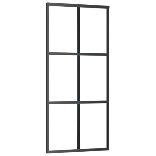 vidaXL Skyvedør med monteringssett svart 90x205 cm ESG-glass