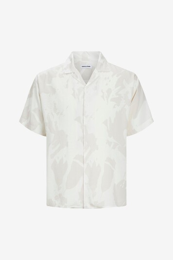 Jack & Jones Plus Skjorte jjJeff Abstract Print Resort Shirt Grå