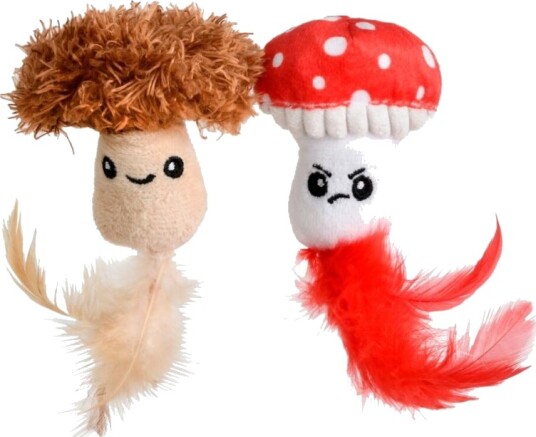 Little&Bigger Mushroomlove Fluesopp & Skjeggriske Med Fjær 2-Pk