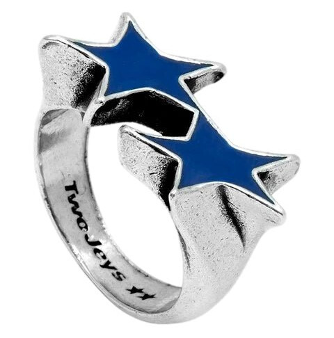 TwoJeys Icon Enameled Single Ring Ring Sølv / Blå 62