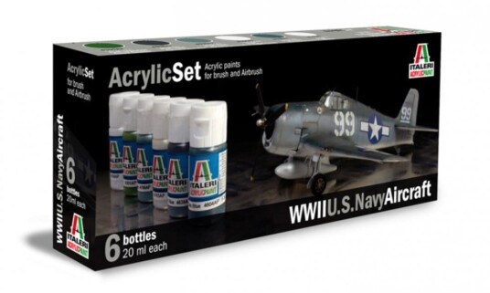 Italeri Arcylic Set WWII U.S. Navy Aircraft (6stk. 20ml)