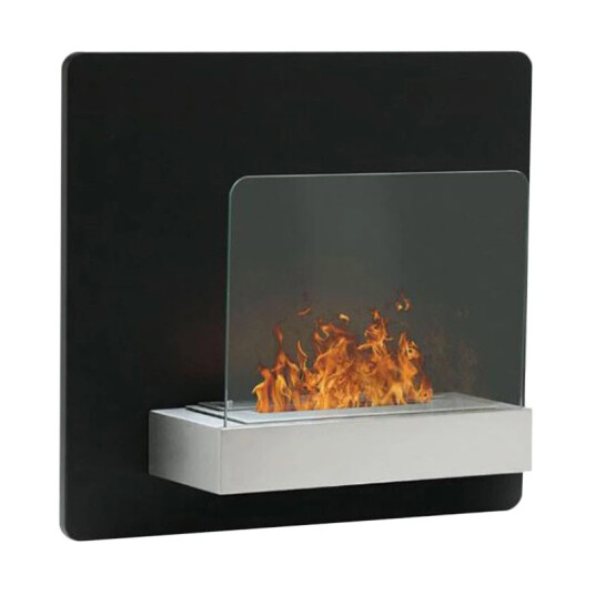 Scandiflames Elegant svart vegg biopeis med glass Svart