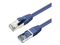 MicroConnect - Koblingskabel - RJ-45 (hann) til RJ-45 (hann) - 5 m - 6 mm - S/FTP - CAT 6a - halogenfri, innendørs, formstøpt, uten hindringer - blå