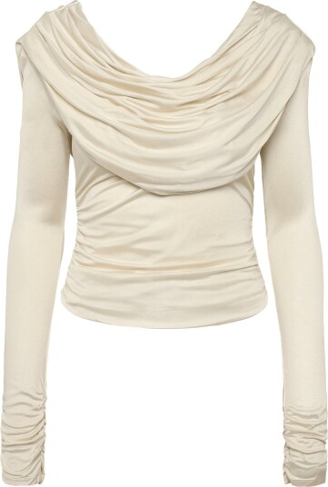 Malina Signe Cowl Neck Jersey Top   Cream   XS