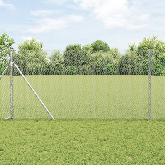 Gjerde med innlegg. sølv 1.4 x 25 m PVC belagt stål