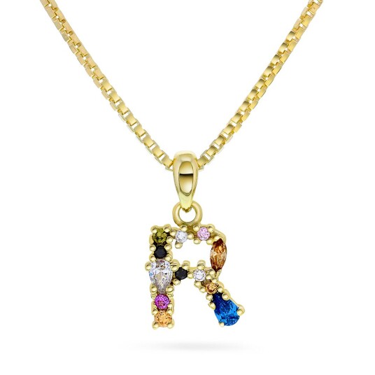 Pan Jewelry, Smykke i forgylt sølv med zirkonia bokstav R
