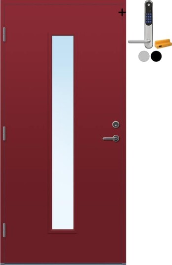 Ytterdør Bygg1 Volda Klarglass med Yale Doorman Classic Home