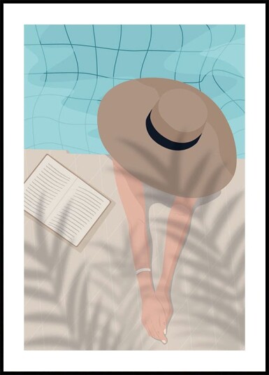 Enjoy the Moment 2 Summer Poolside with Book and Hat Plakat Plakat / 50x70cm Enjoy the Moment 2 Summer Poolside with Book and Hat Plakat Plakat / 50x70cm