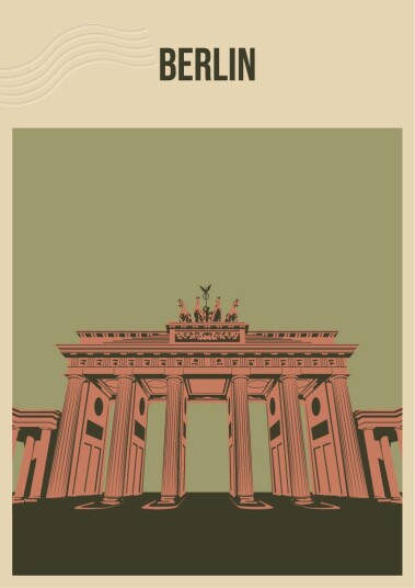 Berlin landemerke veggplakat