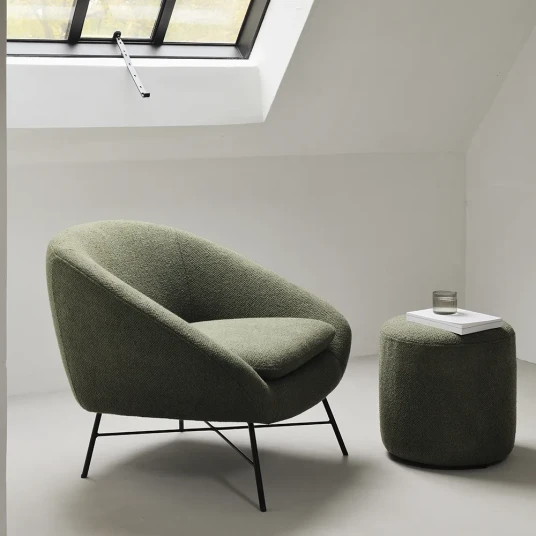Ethnicraft Barrow Pouf Ø40 cm Pine Green Ethnicraft Barrow Pouf Ø40 cm Pine Green