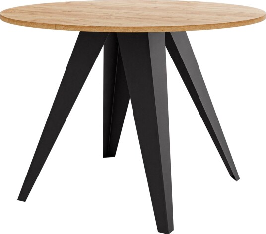 Hoban Spisebord rundt uttrekkbart 100-138 cm - svart, natur