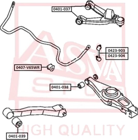 Foring, stabilisator ASVA 0407-V65WR