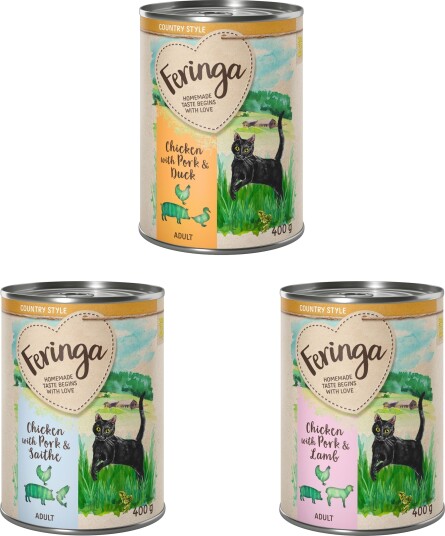 Feringa Våtfôr Country Style Meny Mixpakke 2 And Sei Lam 6 X 400 G