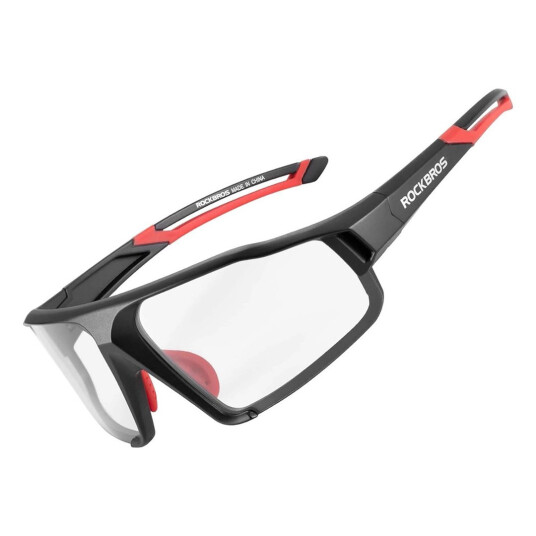 Rockbros SP216BK Sykkelbriller - Fotokromiske, UV400 - Svart/R??d