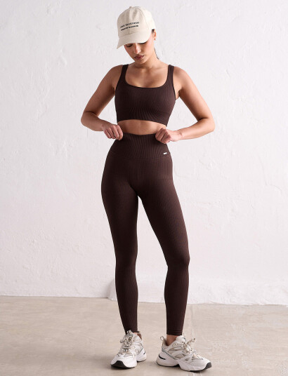 aim´n Ribbed Seamless Tights - Brown - L aim´n Ribbed Seamless Tights - Brown - L