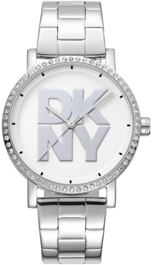 DKNY Dameklokke DK1L035M0045 Soho Logo Sølvfarget/Stål Ø36 mm