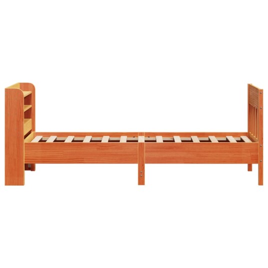 Sengeramme uten madrass voksbrun 75x190 cm heltre furu 3307031