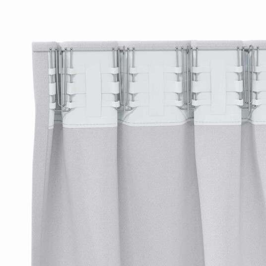  Gardiner med gardiner 2 pcs Lys grå Polyester