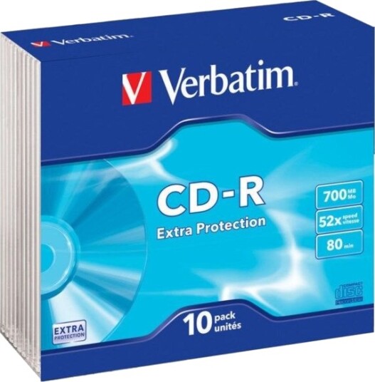 Verbatim CD-R i slankt etui 10-pk. Verbatim CD-R i slankt etui 10-pk.