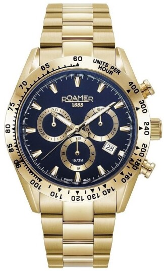 Roamer Monza Herreklokke 850837 48 45 20 Monza 100 Blå/Gulltonet