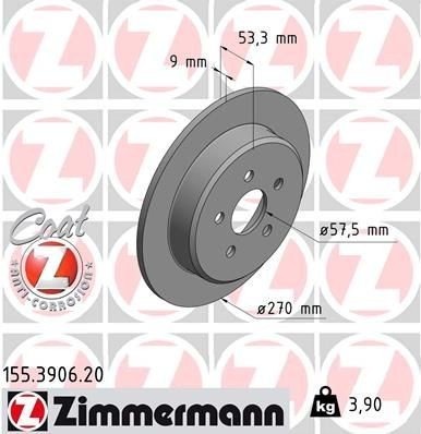 ZIMMERMANN 155.3906.20 Bremseskive
