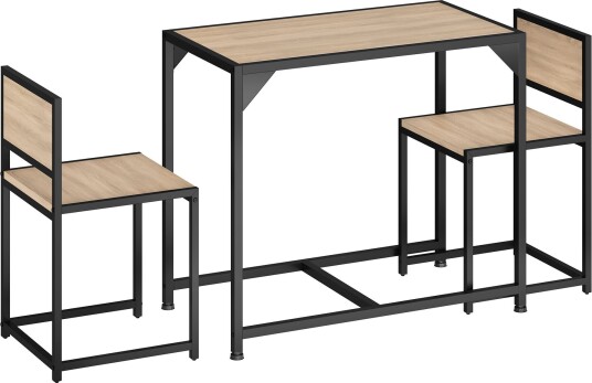 Tectake Spisebord med stoler Milton Industrielt lyst tre Sonoma eik