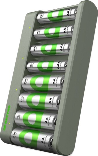 GP ReCyko E821 Batterilader med 4xAA 2100mAh og 4xAAA 850mAh