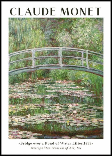 Claude Monet Bridge Over a Pond of Water Lilies Plakat Plakat / 40x50cm