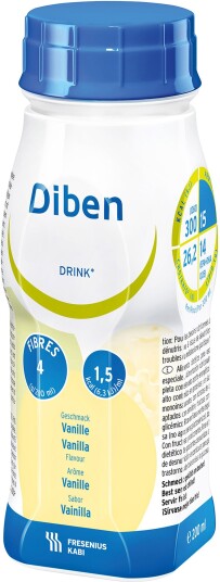 Diben Drink næringsdrikk Vanilje 4x200 ml Diben Drink næringsdrikk Vanilje 4x200 ml