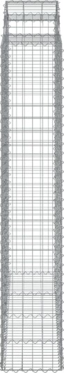 vidaXL Gabionkurver buede 3 stk 200x50x220/240 cm galvanisert jern