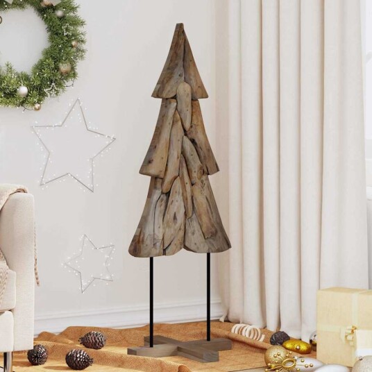  Juletre med stativ Brun 120 cm Heltre teak