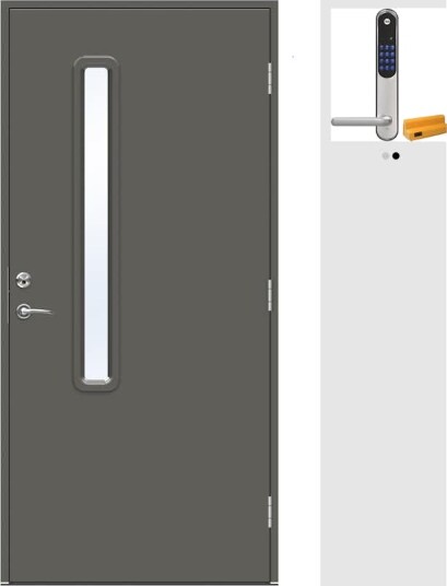Ytterdør Swedoor Advance-Line Nordic Ribe med Yale Doorman Classic Home