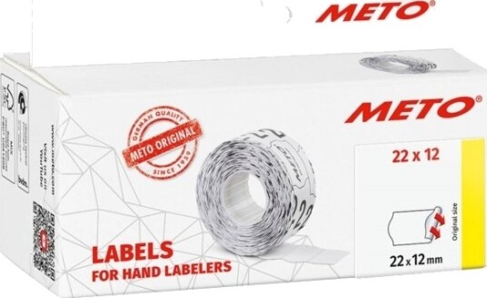 Prisetiket Meto Permanent 22X12mm Hvid Pakke A 6 Stk
