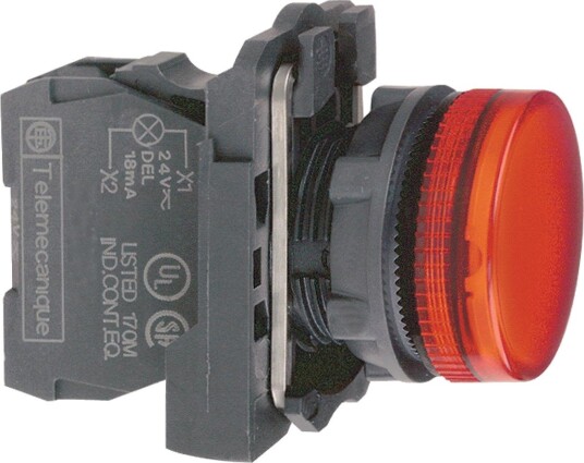 Schneider Electric Signallampe XB5AVM4 Rød LED, 230 v Ac