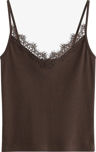 Lindex Ribbed Camisole Brown M