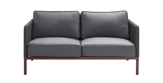 Cane-line Encore 2-seter sofa Mørkegrå med grå pute Grå