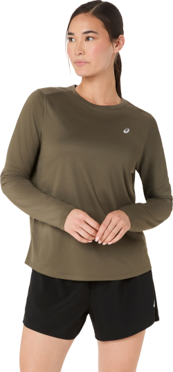 Asics Women's Core Ls Top Dark Olive XL