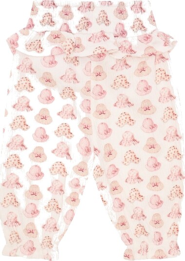 Hust and Claire Bukser - Rib - Trine - Ivory m. Hatter - Hust and Claire - 2 år (92) - Bukser - bomull Beige Hvit Rosa