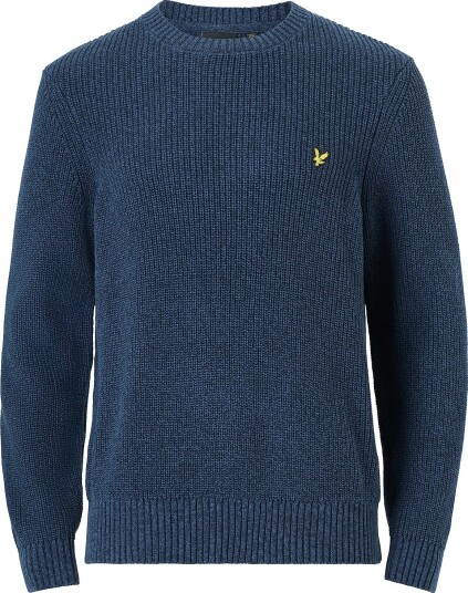 Lyle & Scott Collegegenser Static Marl Crew Neck Jumper Blå