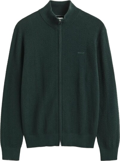 Gant | Herringbone Texture Zip Cardigan | S Gant | Herringbone Texture Zip Cardigan | S