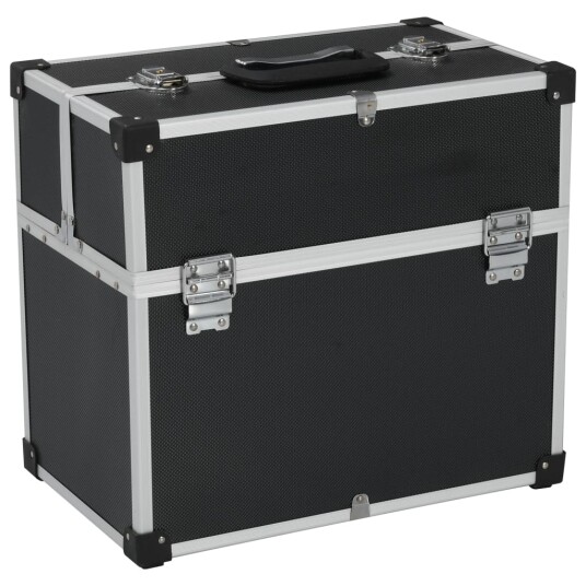 vidaXL Verktøykasse 38x22,5x34 cm svart aluminium vidaXL Verktøykasse 38x22,5x34 cm svart aluminium
