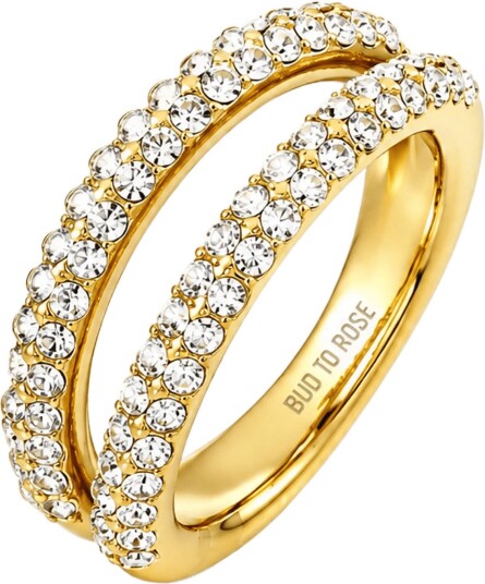 Bud To Rose Iris Ring Clear/Gold   Gold   ONE SIZE