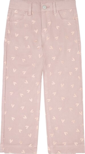 Minymo Jeans - Twill - Fawn m. Hearts - Minymo - 6 år (116) - Jeans - Rosa
