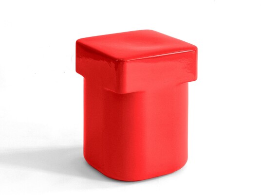 Nine - Landmark Side Table Red Sidebord Dan Schofield Rød Glass