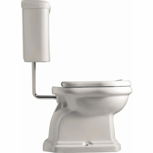 Lavabo Retro LOW Gulvstående Toalett 455x705x1045 mm, Krom/S-lås, Hvit Lavabo Retro LOW Gulvstående Toalett 455x705x1045 mm, Krom/S-lås, Hvit