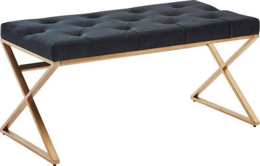 Benke Wohnling polstret Chesterfield-look med fløyelstrekk enkelt ramme - enkelt ramme