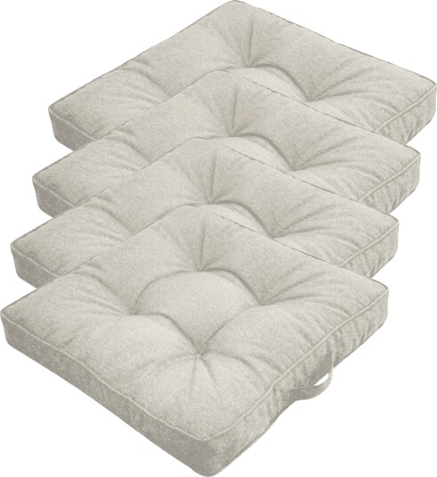Nordstrand Home Futon pute pakke til hagestol 4 stk.   7 cm myke puter   Beige hageputer til utendørs bruk   Måler 50x50 cm   Nordstrand Home stolputer