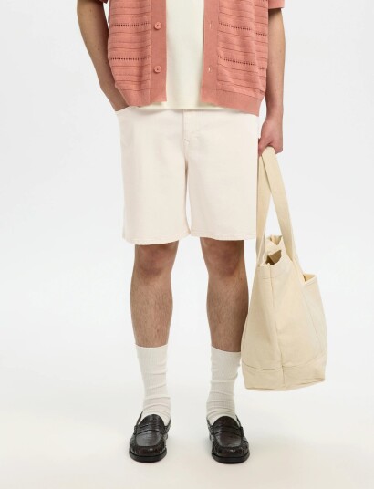 Selected Slhloose Alex Summer Ecru 611 Dnm Shorts Cream S